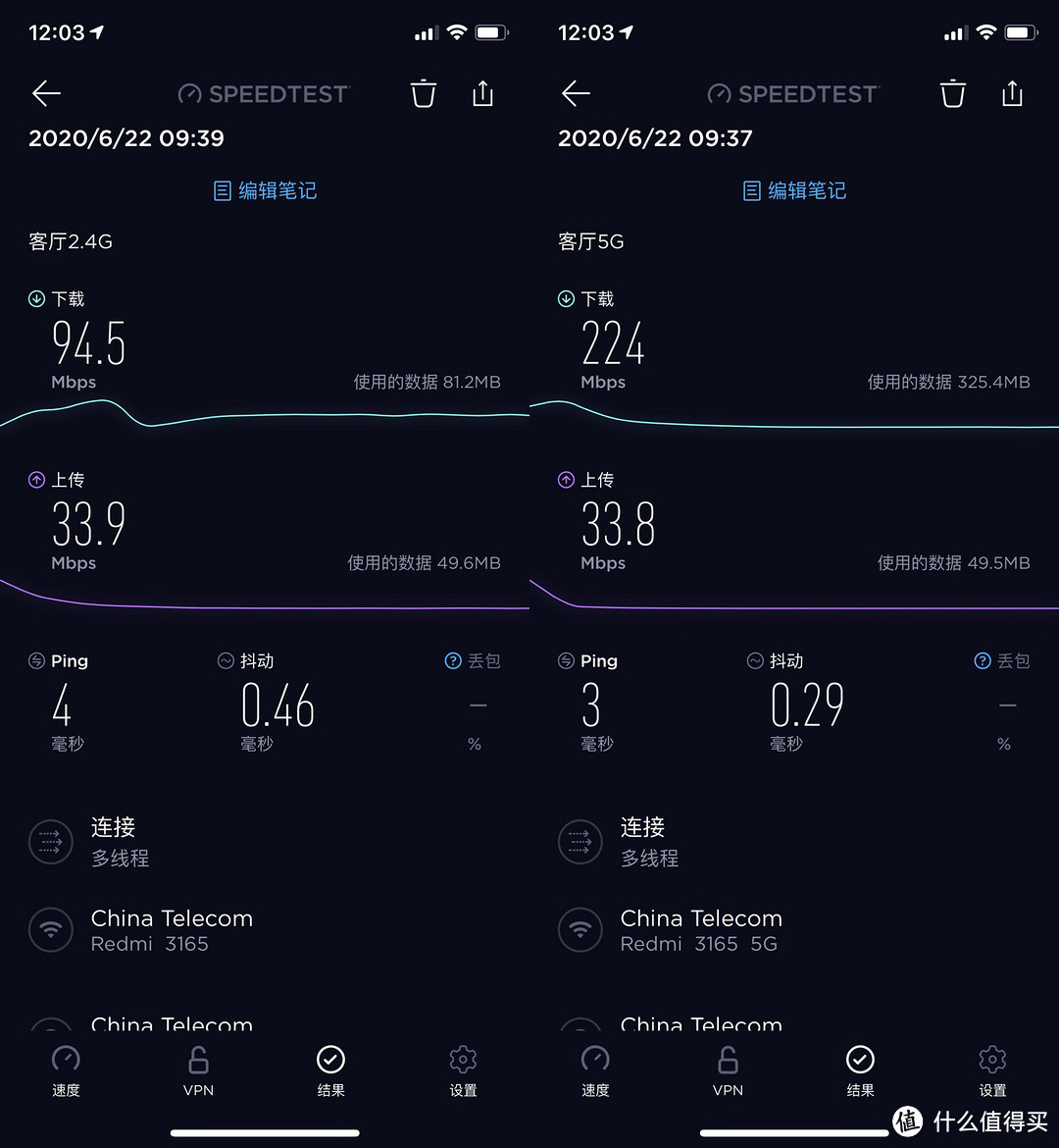 左客厅2.4G，右客厅5G