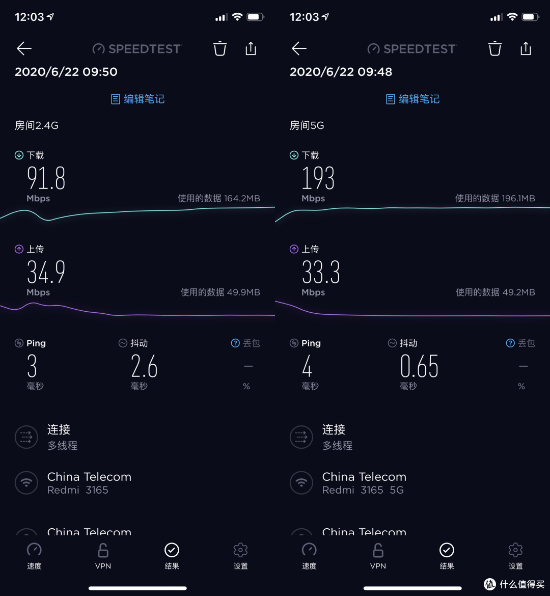 左房间2.4G,右房间5G