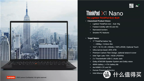 不足1公斤：联想ThinkPad X1 Nano搭载英特尔第11代Tiger Lake、17小时续航