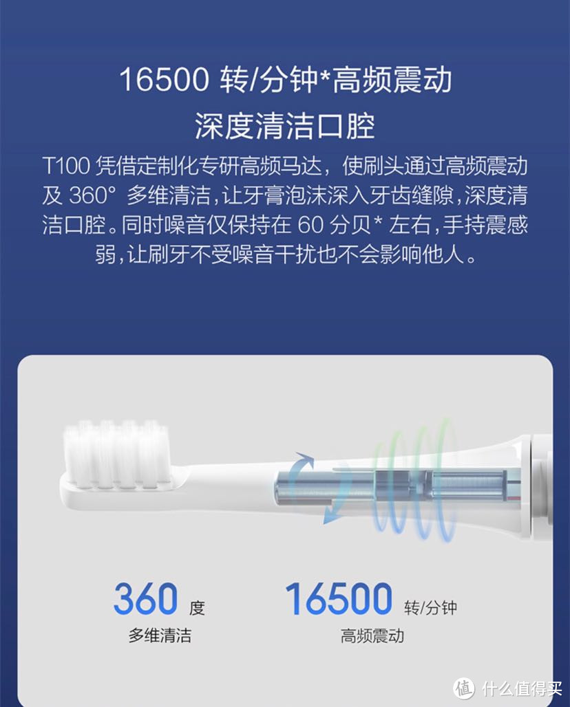 米家声波电动牙刷T100