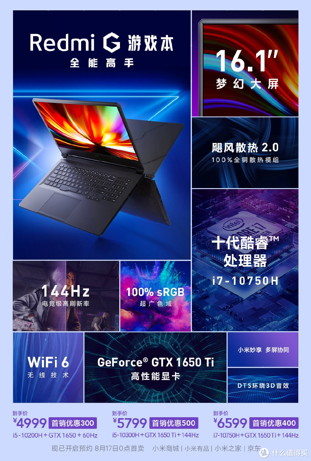 年轻人第一台游戏本！Redmi G死磕性价比，GTX 1650显卡+十代酷睿