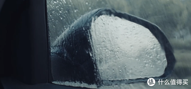 雨天模糊的后视镜
