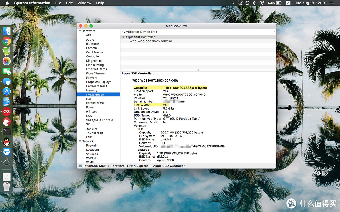 2015Early 版MacBook Pro 10.13 升级1T SSD