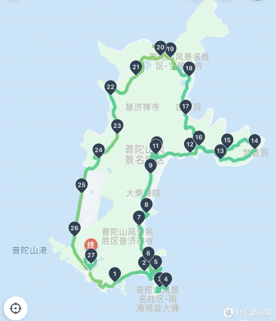 普陀山全景路线图图片