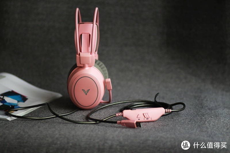 高颜值粉色系 雷柏VH610虚拟7.1声道游戏耳机