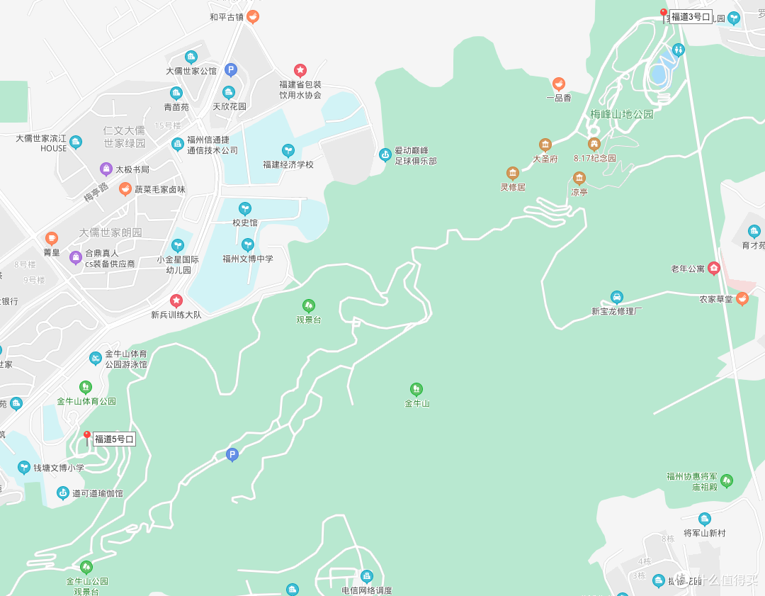 福道全长19公里,贯穿福州五大公园(左海公园,梅峰山地公园,金牛山体育