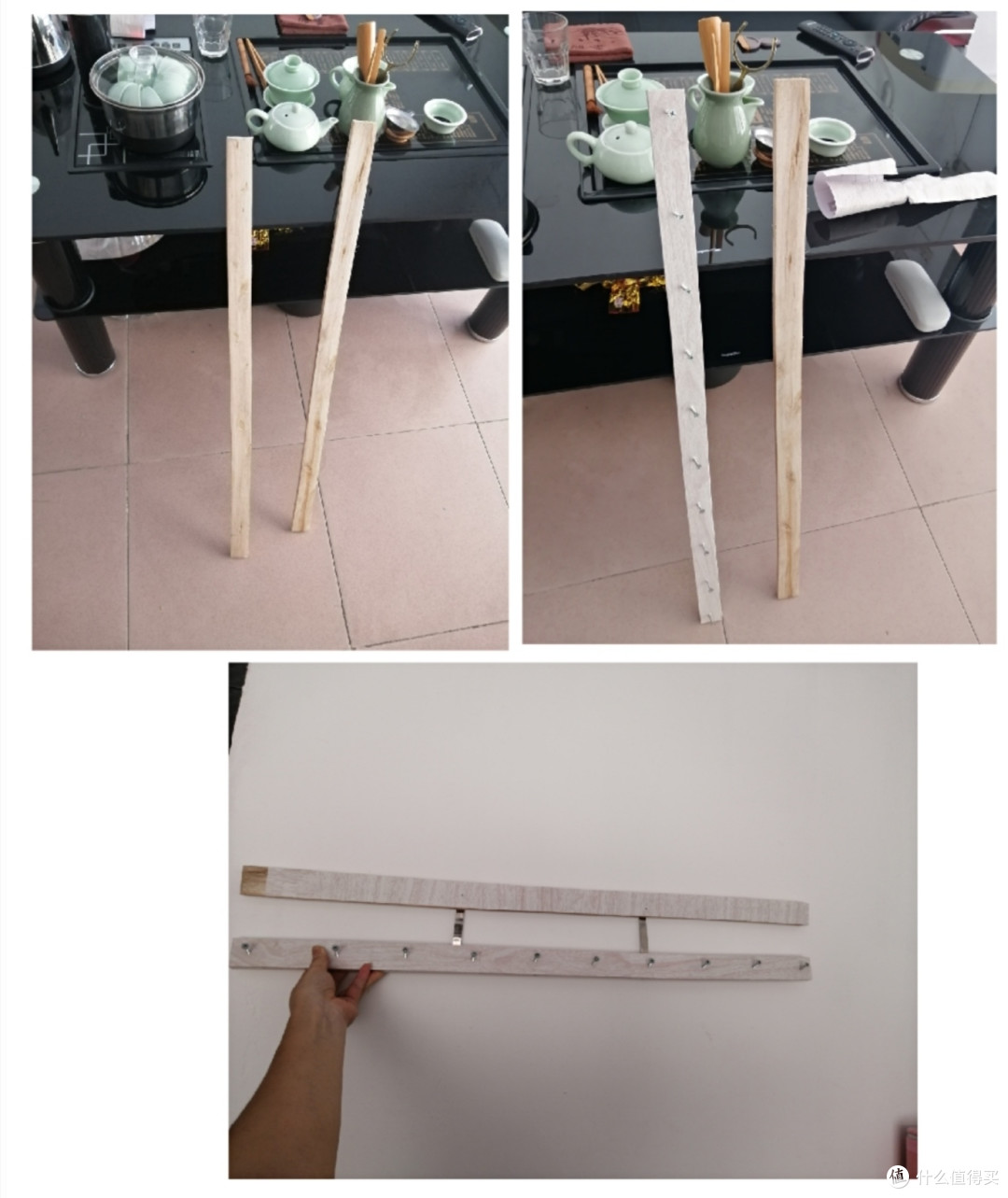 客厅空调旁边的衣挂
