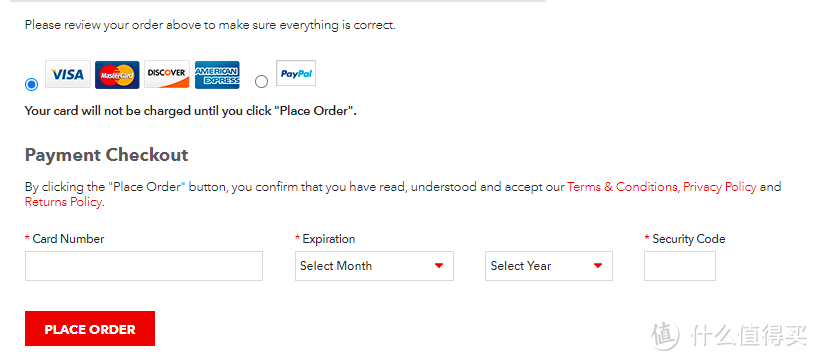 最后就是准备一张双币信用卡，输卡号有效期安全码，点击place order。就可以等转中发短信和邮件提醒货物已经到达转中的仓库，就可以转运回国了。就是这么的简单