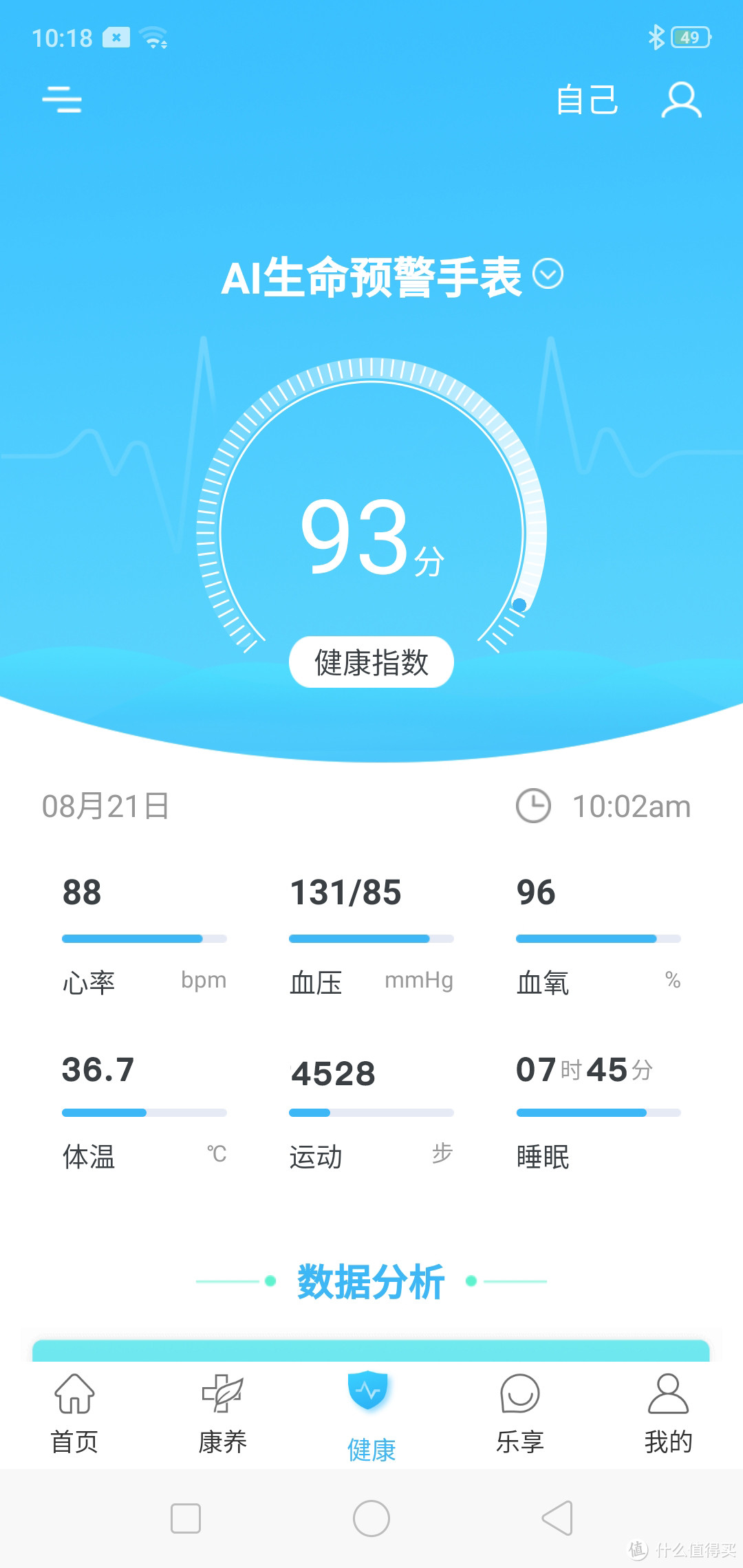 超微健康APP 健康指数