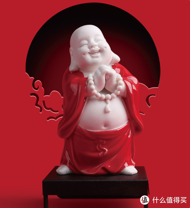 尾款人需要的招财装饰:哲选弥勒佛白瓷家居玄关摆件
