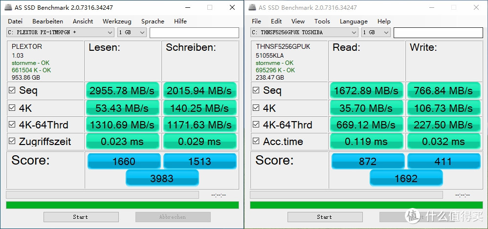 AS SSD Benchmark对比