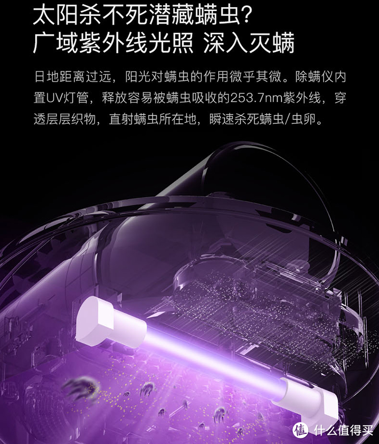 产品宣传页机器上紫光灯的介绍