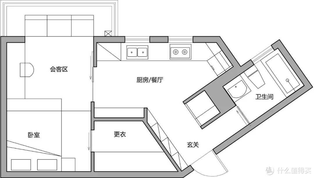 小户型改造丨45㎡魔都老房改造,完美避开撞色的“油腻感”搭配