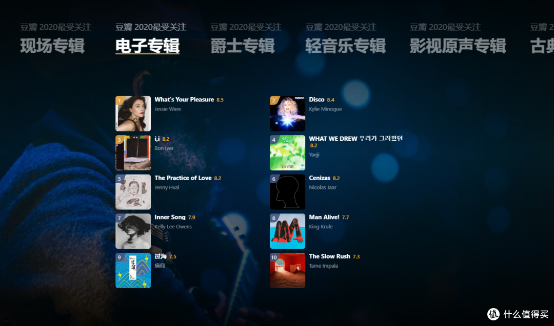2020年豆瓣年度音乐榜单出炉,附每个榜单前三名播放链接
