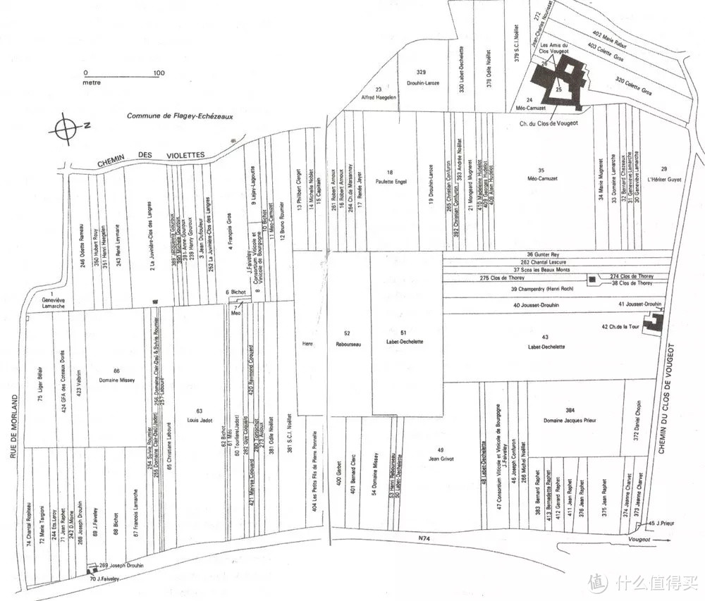 ▲ 特级园Clos de Vougeot，仅仅50.6公顷却有超过80位拥有者多到根本就看不清