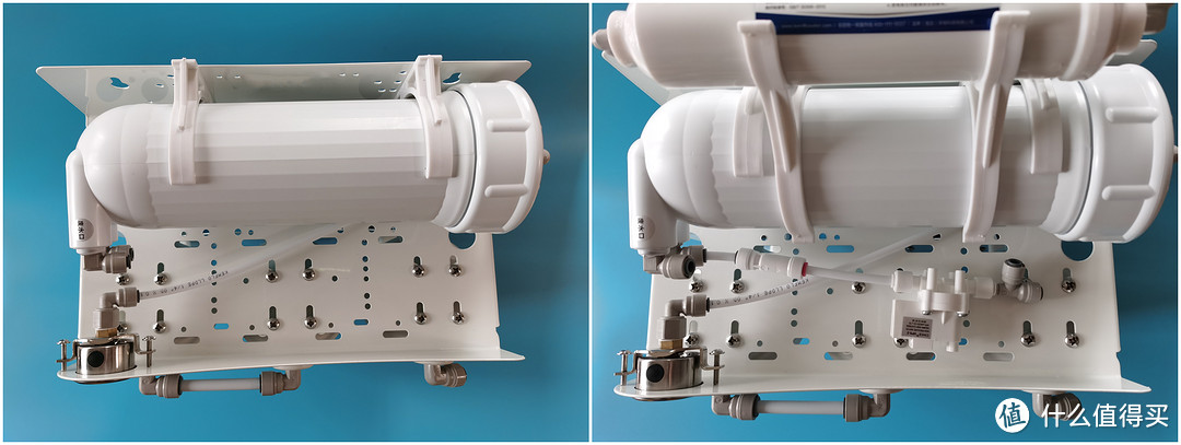 将装好RO膜的膜壳、后置炭滤芯都装上来，膜壳纯水管路装上止逆阀之后再接上高压开关