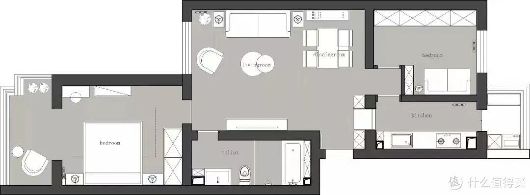 最像豪宅的75m²，一室三用0杂物，卫生间比我家还精致！