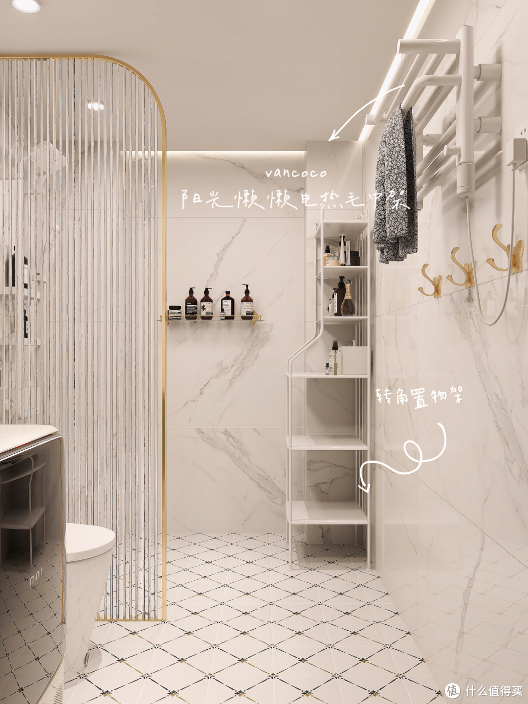 浴室设计｜带点法式浪漫，附装修细节和卫浴