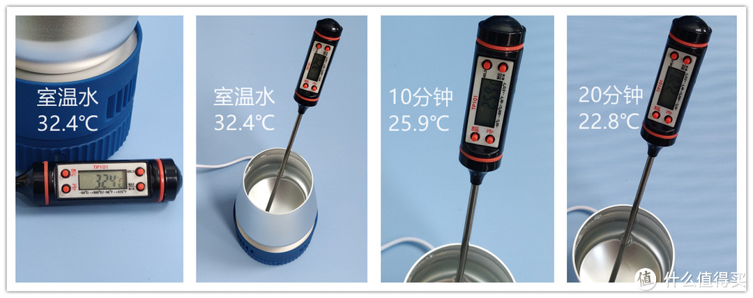 蓝陌定制制冷铝杯和制冷底座制冷过程温度变化