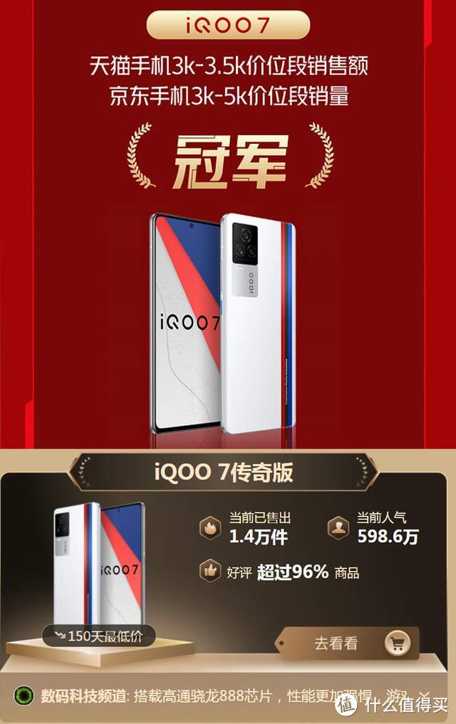 斩获京东手机榜销量和销售额双冠军！iQOO 618战绩非凡