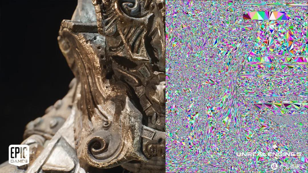 △ 左边的数字素材,由右边图示的成百上千万面几何形构成