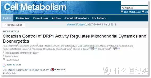 Circadian Control of DRP1 ActivityRegulates Mitochondrial Dynamics and Bioenergetics.2018. 这篇文章在百度学术上也可以找到