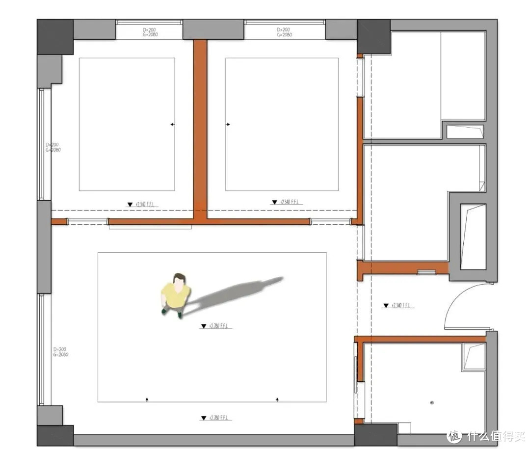 75m²精装两居，变身极简大开间：一个人的任性自由！