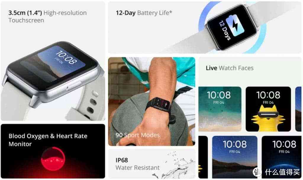 realme发布 Dizo Watch 智能手表,12天续航、90种运动模式,支持血氧监测