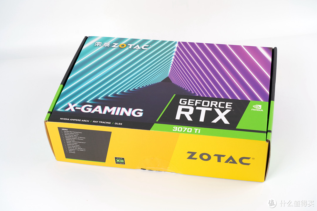 显卡价格回落，购买了索泰新推出的RTX 3070 Ti X-GAMING OC，从包装不难看出非常的炫彩。