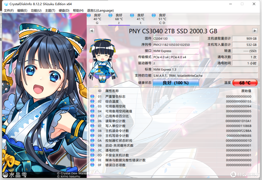 大碗量足的Gen4 SSD:PNY CS3040 2TB