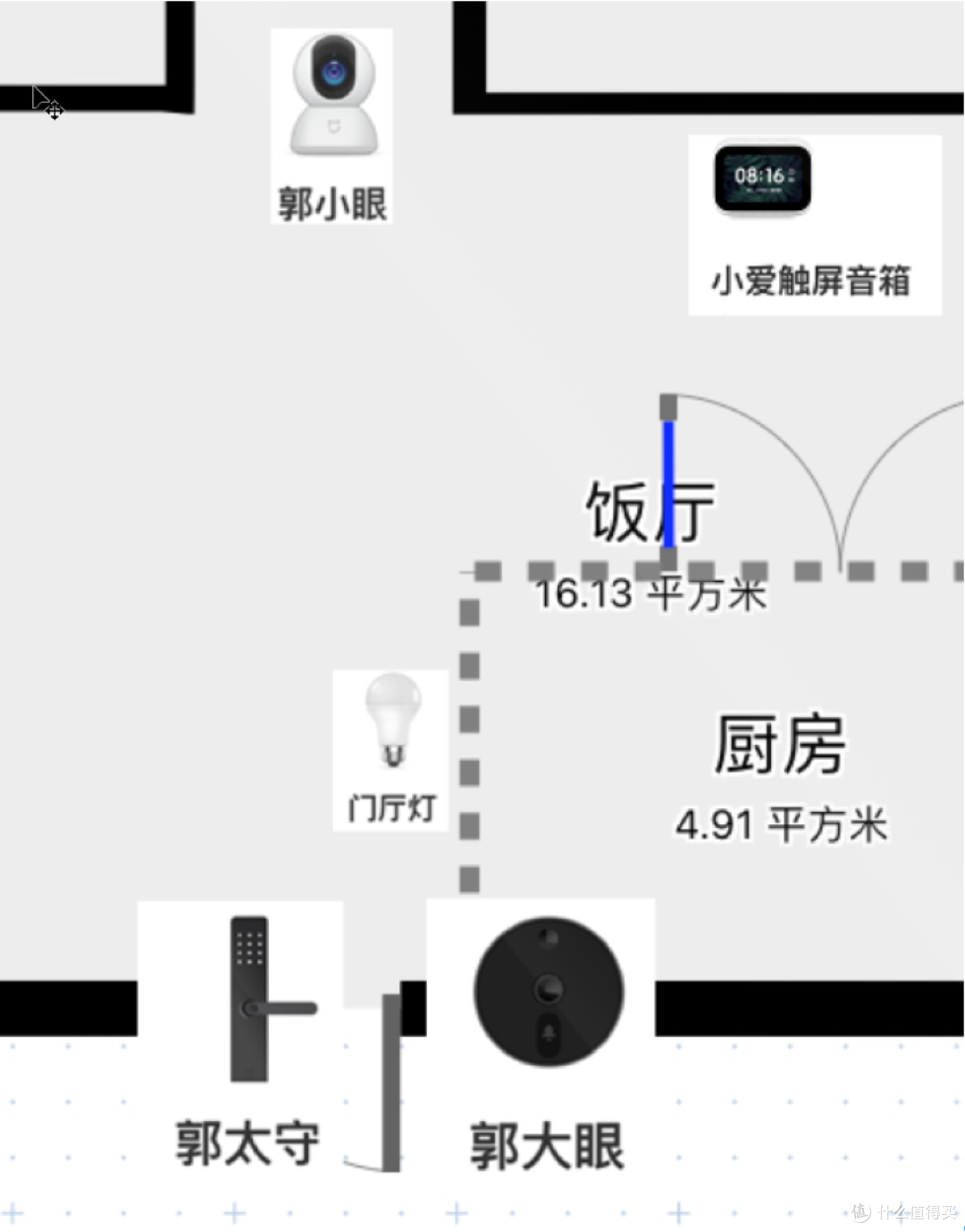 入户门处布局