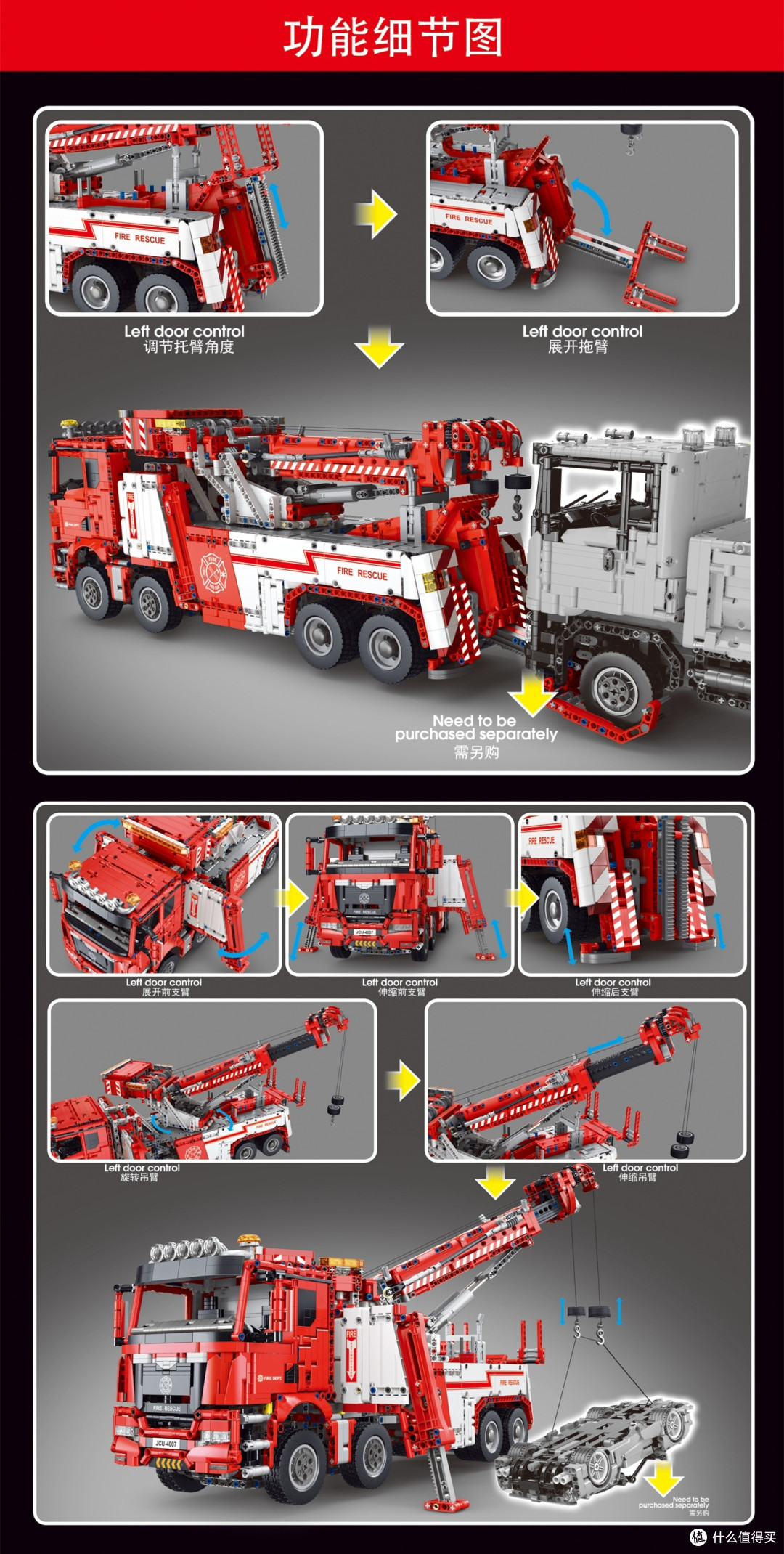 积木情报篇八十六 什么 3电池13个电机的工程车 泰高乐带来的消防救援车 玩具 什么值得买