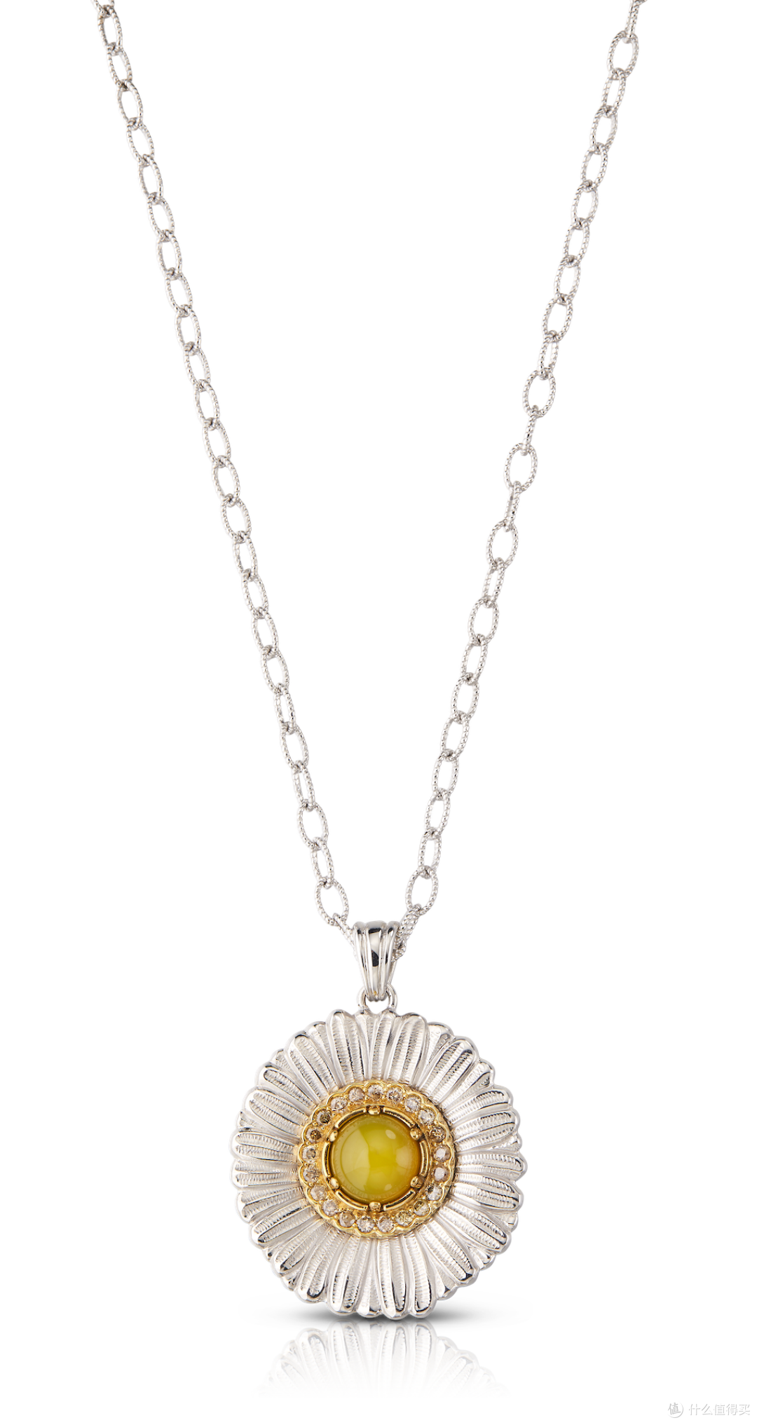 吊坠，镀金底座镶嵌 1颗黄玛瑙，重3.7克拉和21颗棕钻，重0.7克拉。