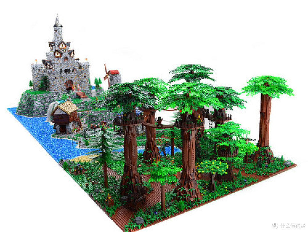 森林峡谷雪地河畔乐高中的大千世界