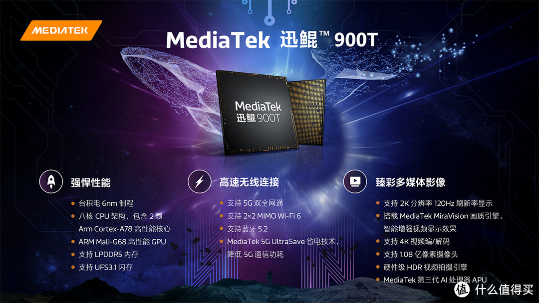 MediaTek联发科新一代移动计算平台迅鲲900T发布，6nm工艺，八核CPU架构