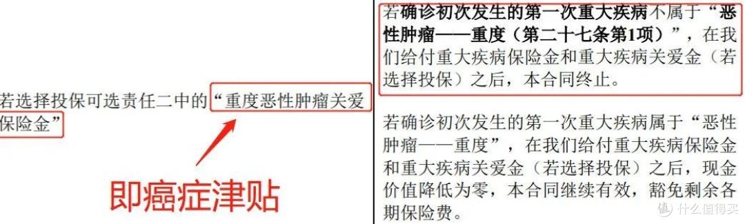 某重疾险对「癌症津贴」条款的解释