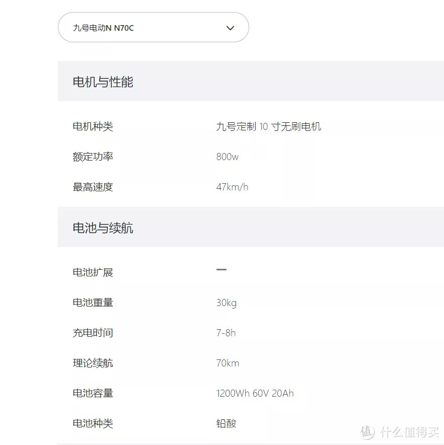 九号电动车n70c详情图片