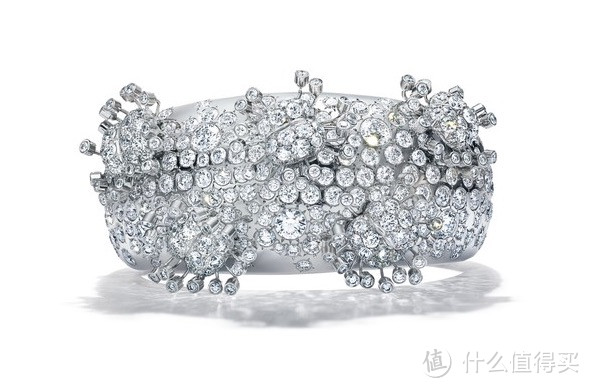 Tiffany & Co. 蒂芙尼Schlumberger® 高级珠宝系列铂金镶嵌圆形明亮式切割钻石咖啡豆造型手镯