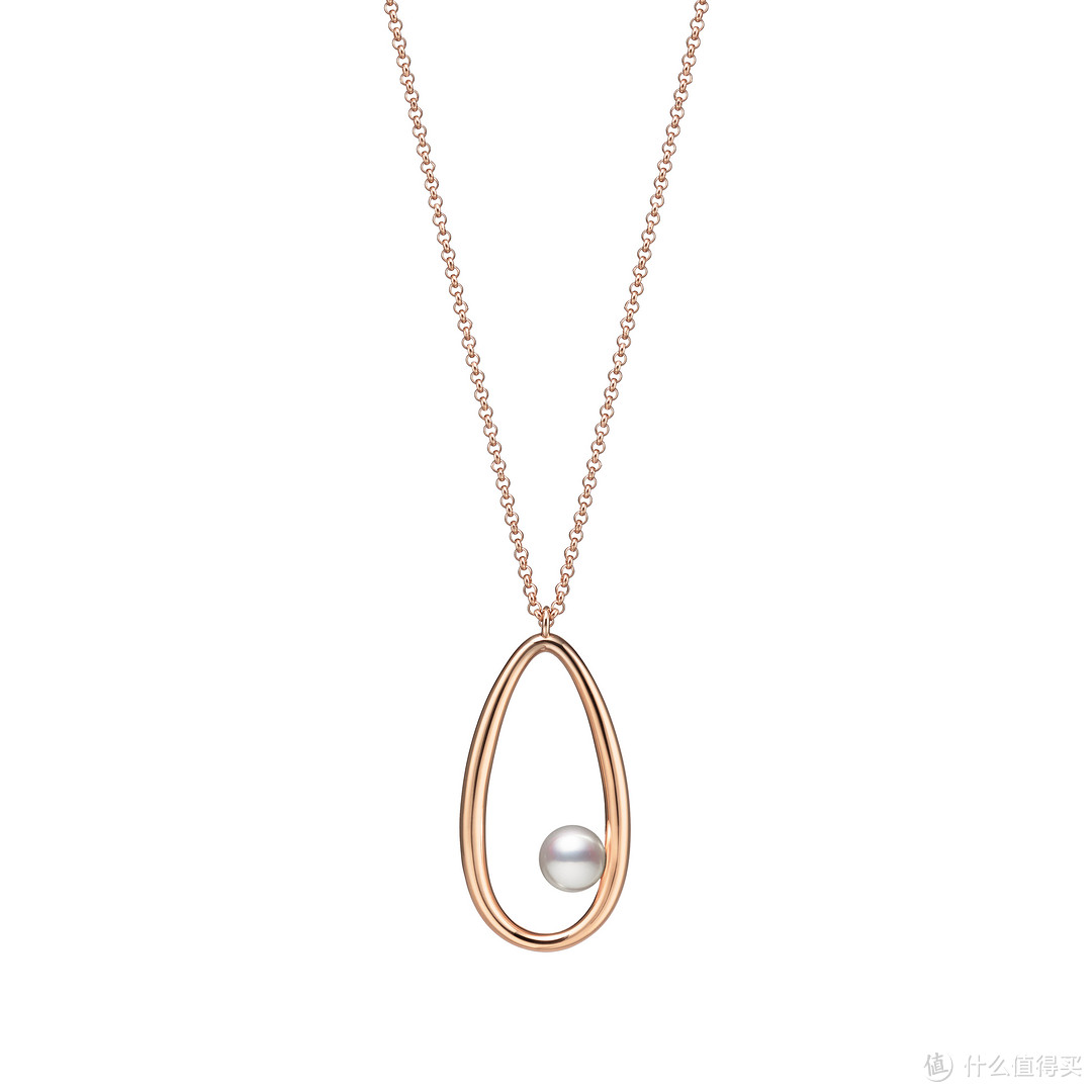 Mikimoto 18K粉红金吊链配日本Akoya珍珠