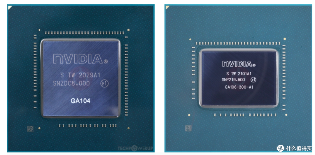左RTX 3070核心,右RTX 3060核心 左RTX 3070核心,右RTX 3060核心