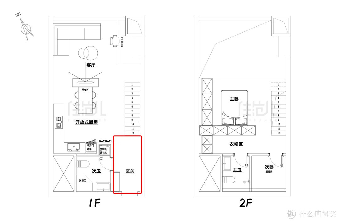 47㎡小复式靠8大功能区，直接住成100㎡