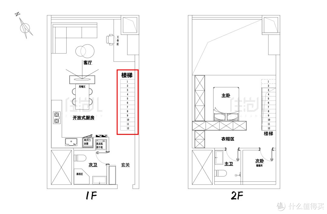 47㎡小复式靠8大功能区,直接住成100㎡