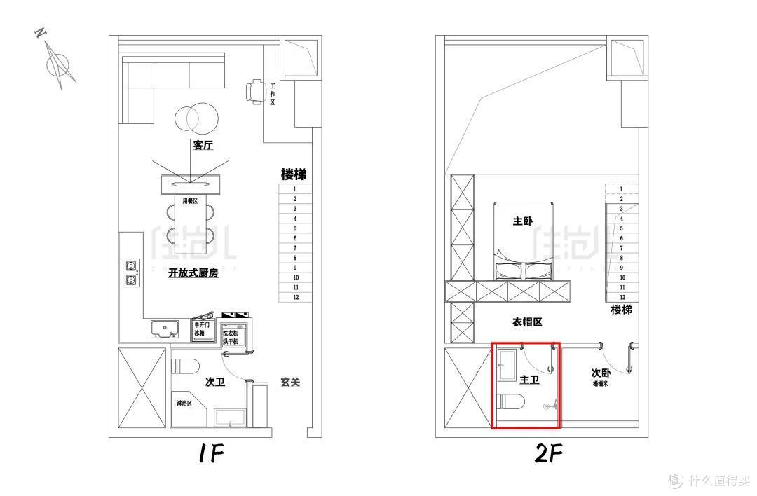 47㎡小复式靠8大功能区,直接住成100㎡