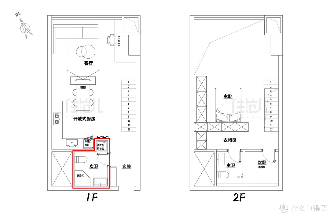 47㎡小复式靠8大功能区，直接住成100㎡