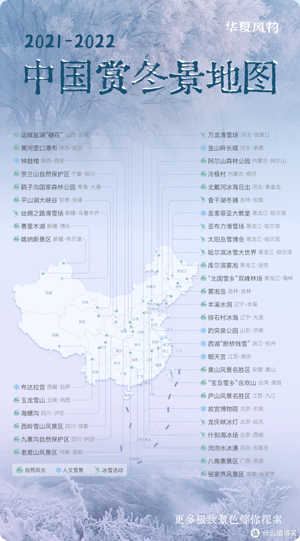 2021～2022中国赏冬景地图  ©华夏风物