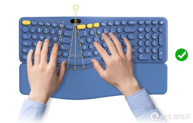 多彩发布 GM903 人体工学键盘，拱形曲面设计、三模+带屏显