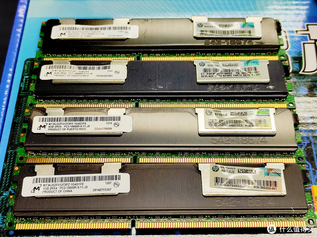 鎂光 16G（4Gx4）DDR3 ECC 服務器內存，HP服務器拆機內存，黑甲條，帥氣得很，金手指較新，用起來放心