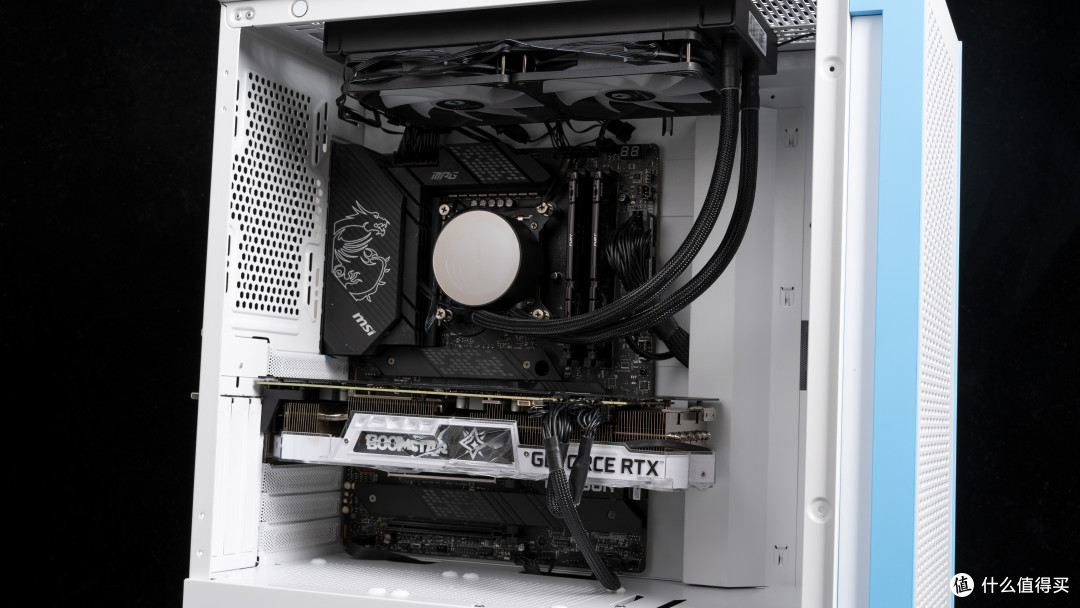 12700KF+微星Z690 CARBON+影驰RTX 3080装机秀,论机箱侧面风扇的重要性?