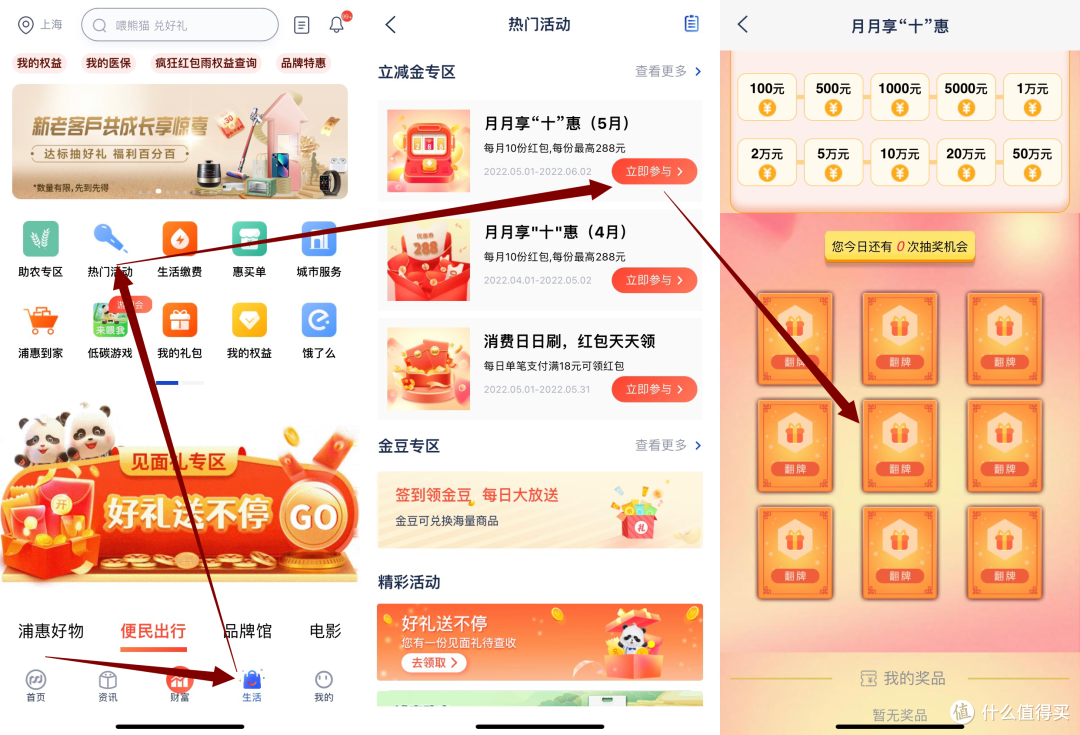 5月份中国银行与浦发银行活动汇总