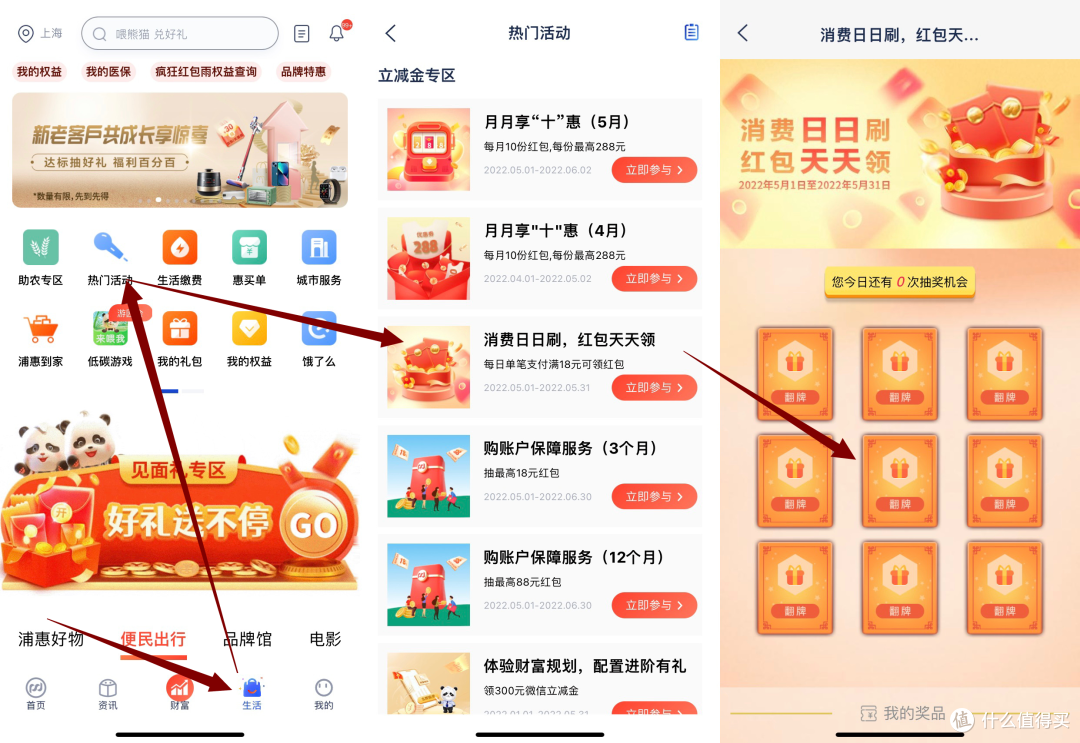 5月份中国银行与浦发银行活动汇总
